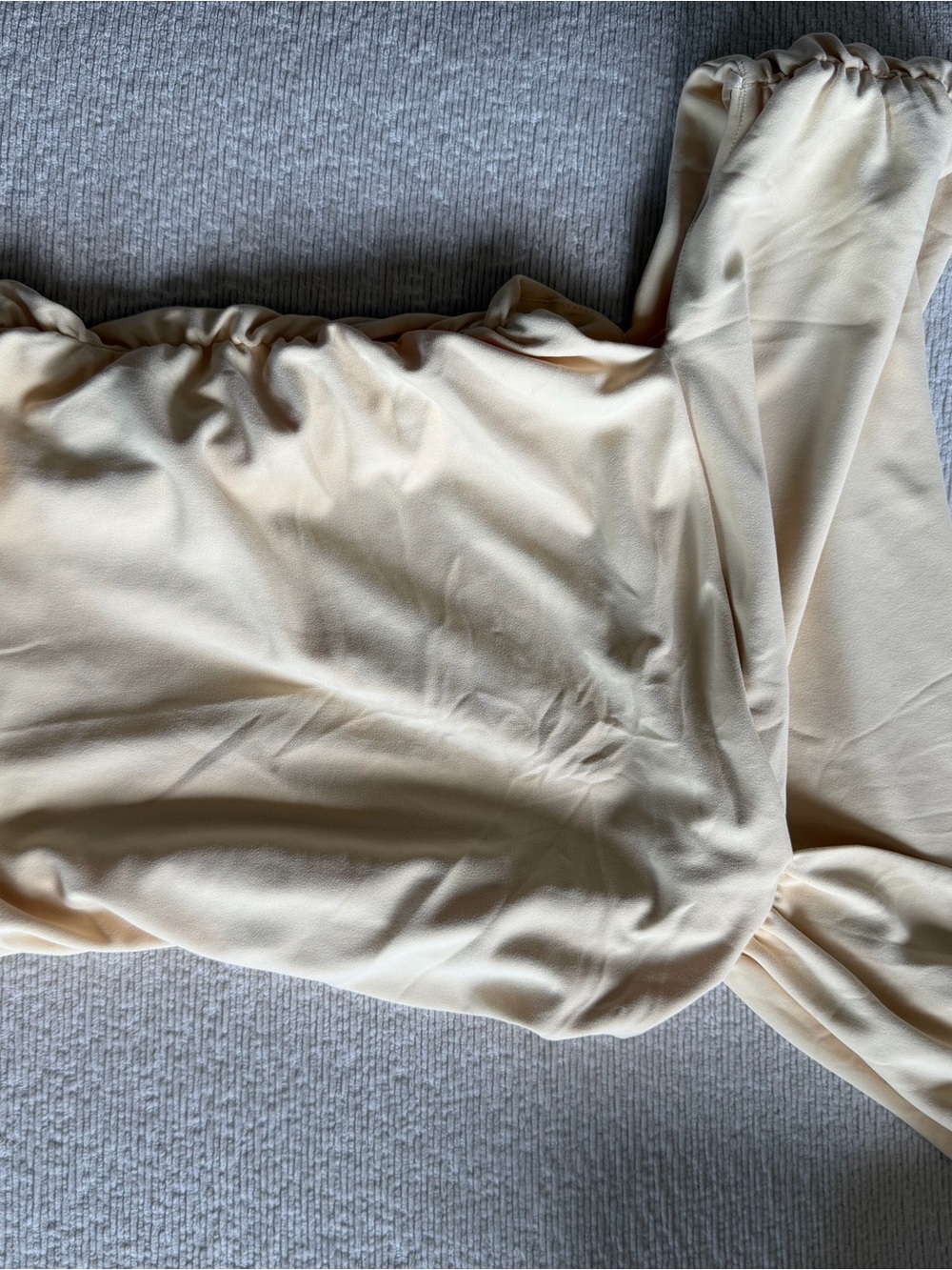Zara Cream One-Shoulder Ruched Top - Picture 4 of 4